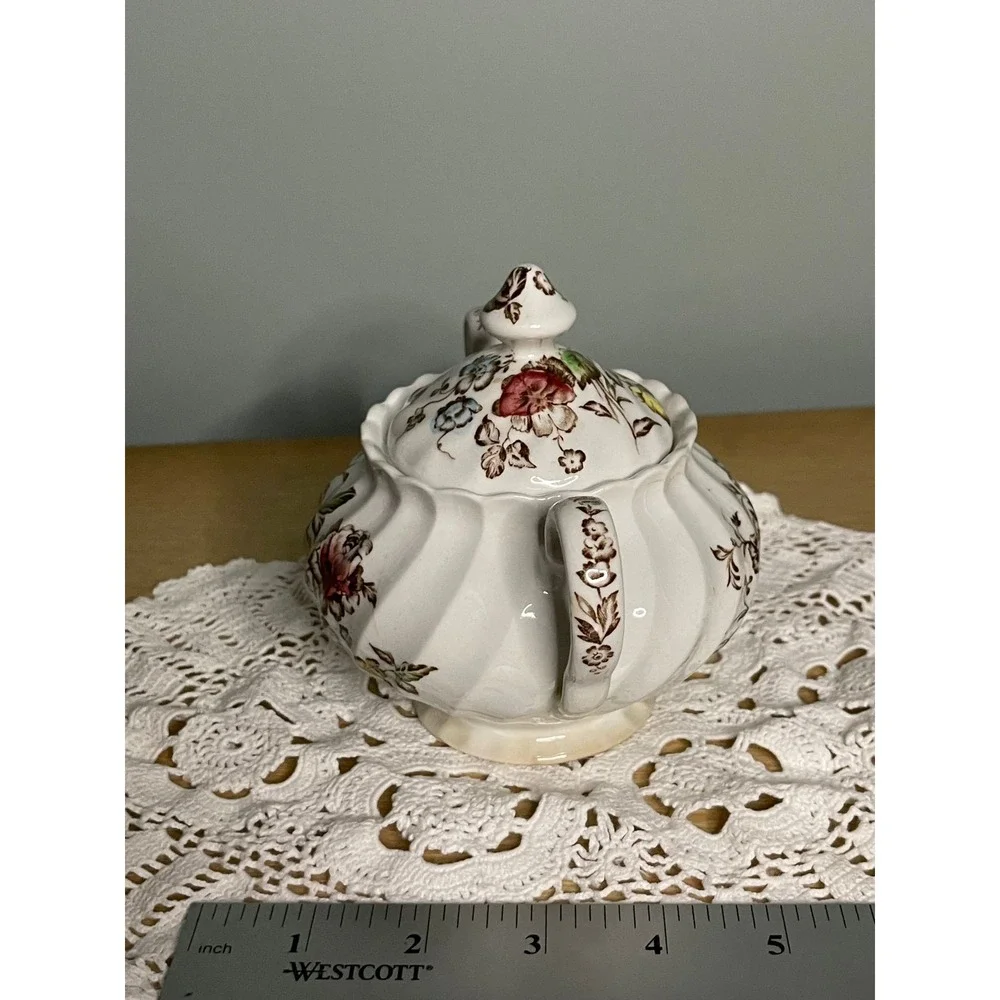Johnson Brothers Staffordshire Bouquet lidded Sugar Bowl IRONSTONE 1970s